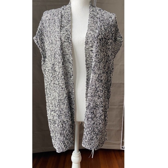 Eileen Fisher Organic Linen Cardigan Small Open Front Tunic Short Sleeve Blend - Picture 1 of 17